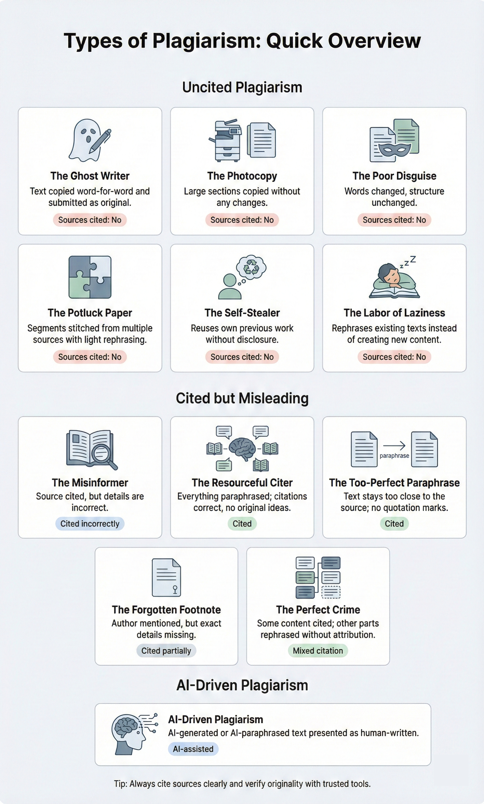 Types of Plagiarism: Quick Overview