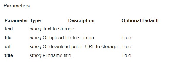 Upload to storage